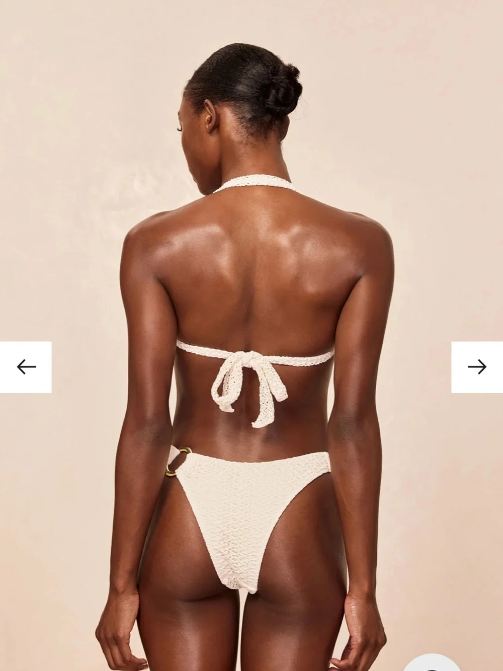 Monday Swimwear Ivory white crochet Bronte bikini bottom